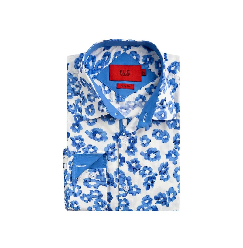 Elie Balleh Men's Slim Fit Floral Sport Button-Down Shirt