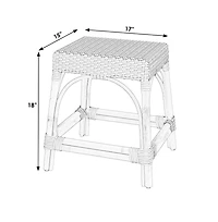 Butler Specialty Robias Rattan Rectangular 18" Dining Stool