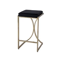 Butler Specialty Natalya Seat Height Square Upholstered and Metal Backless Counter Stool with Footrest