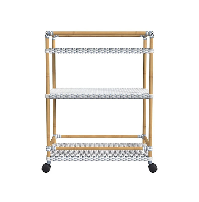 Butler Specialty Tobias 24 in. W Outdoor Rattan and Metal 3 Tier Bar Cart