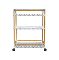Butler Specialty Tobias 24 in. W Outdoor Rattan and Metal 3 Tier Bar Cart