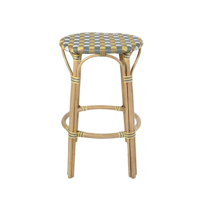 Butler Specialty Ballito 30 in. Seat Height Oval Rattan Bar Stool with Footrest