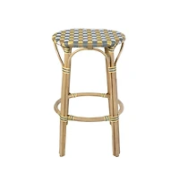 Butler Specialty Ballito 30 in. Seat Height Oval Rattan Bar Stool with Footrest