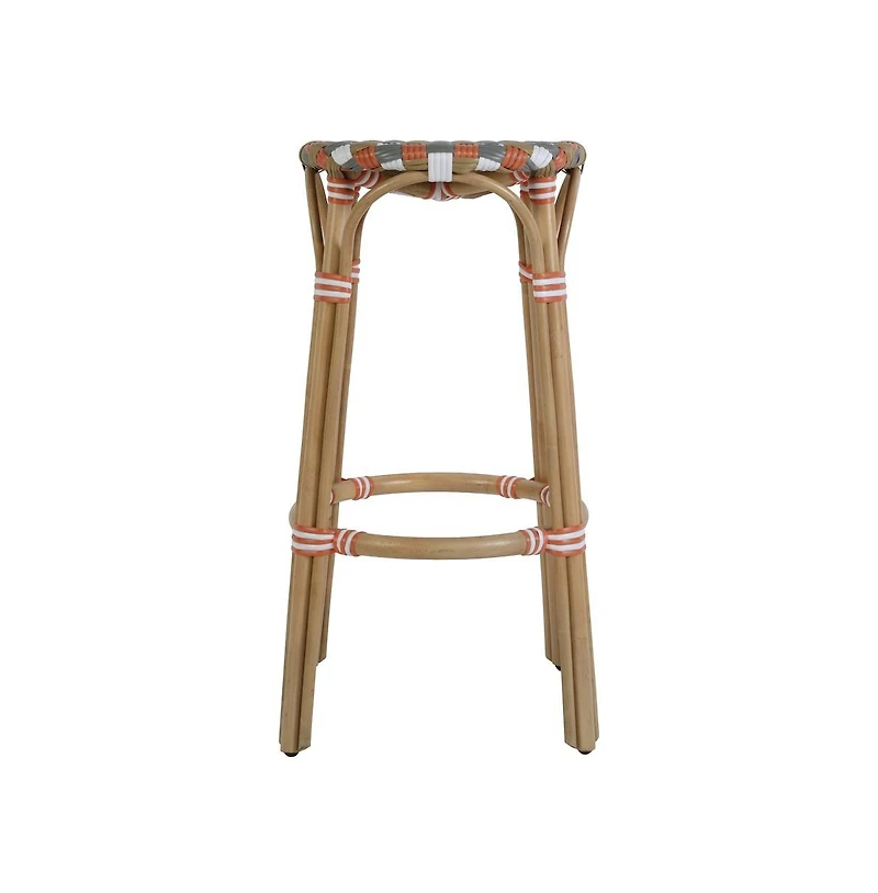 Butler Specialty Ballito Seat Height Oval Rattan Bar Stool with Footrest