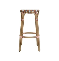 Butler Specialty Ballito Seat Height Oval Rattan Bar Stool with Footrest