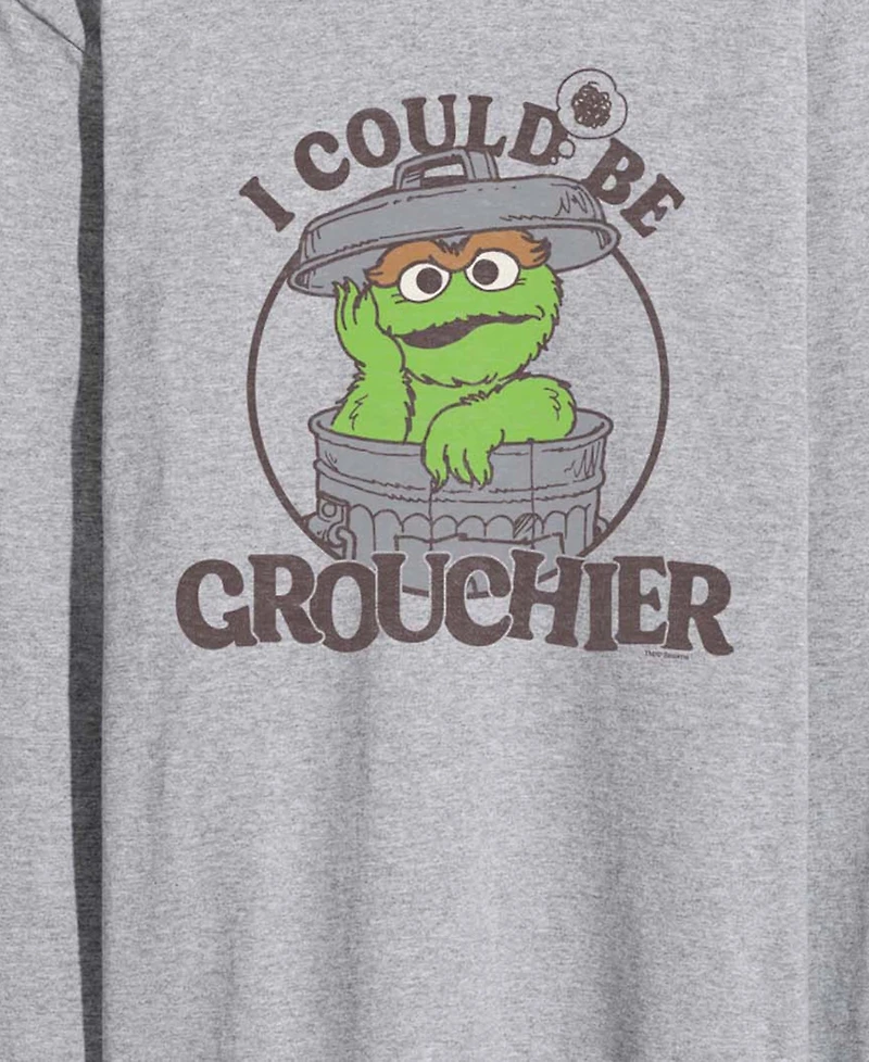 Airwaves Men's Sesame Street Could Be Grouchier Oscar Long-Sleeve Graphic T-Shirt