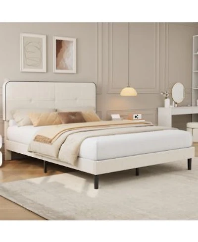 Gaomon Velvet Upholstered Platform Bed Bed Frame With Adjustable Headboard Wooden Slat No Box Spring Needed Quick Assembly Anti Noise