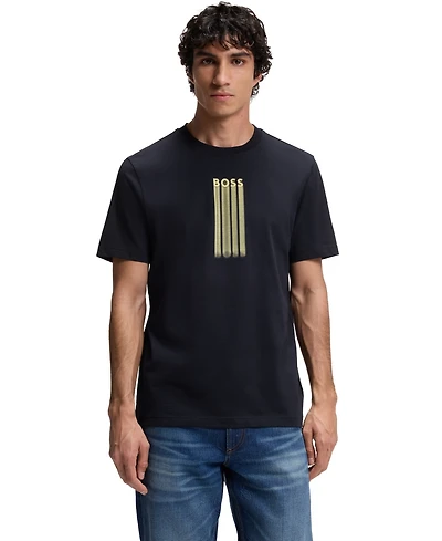Boss by Hugo Men's Cotton-Jersey Logo Artwork T-Shirt