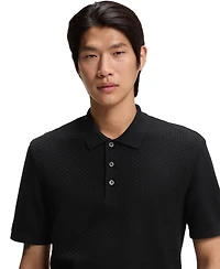 Boss by Hugo Men's Mercerized Cotton Basket Weave Polo Shirt