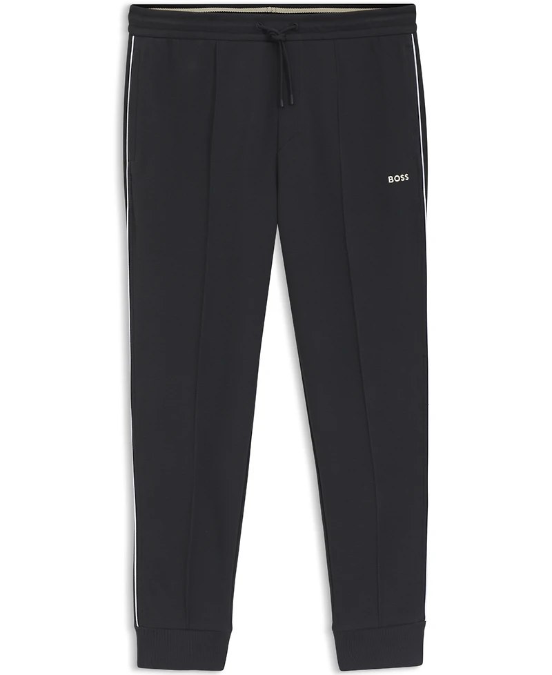 Boss by Hugo Men's Piped-Detail Cotton-Blend Tracksuit Bottom Pants