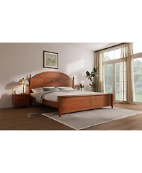 Streamdale Furniture King size Wooden Bed Frame with Arched Headboard and Classic Design