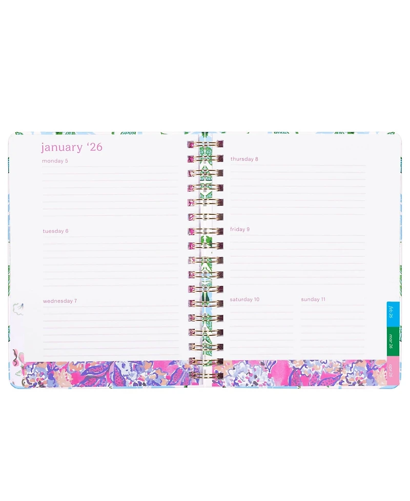 Gnuadz Lilly Pulitzer Monthly Planner 2026 Spiral Agenda Stickers Pockets Swayin Breeze