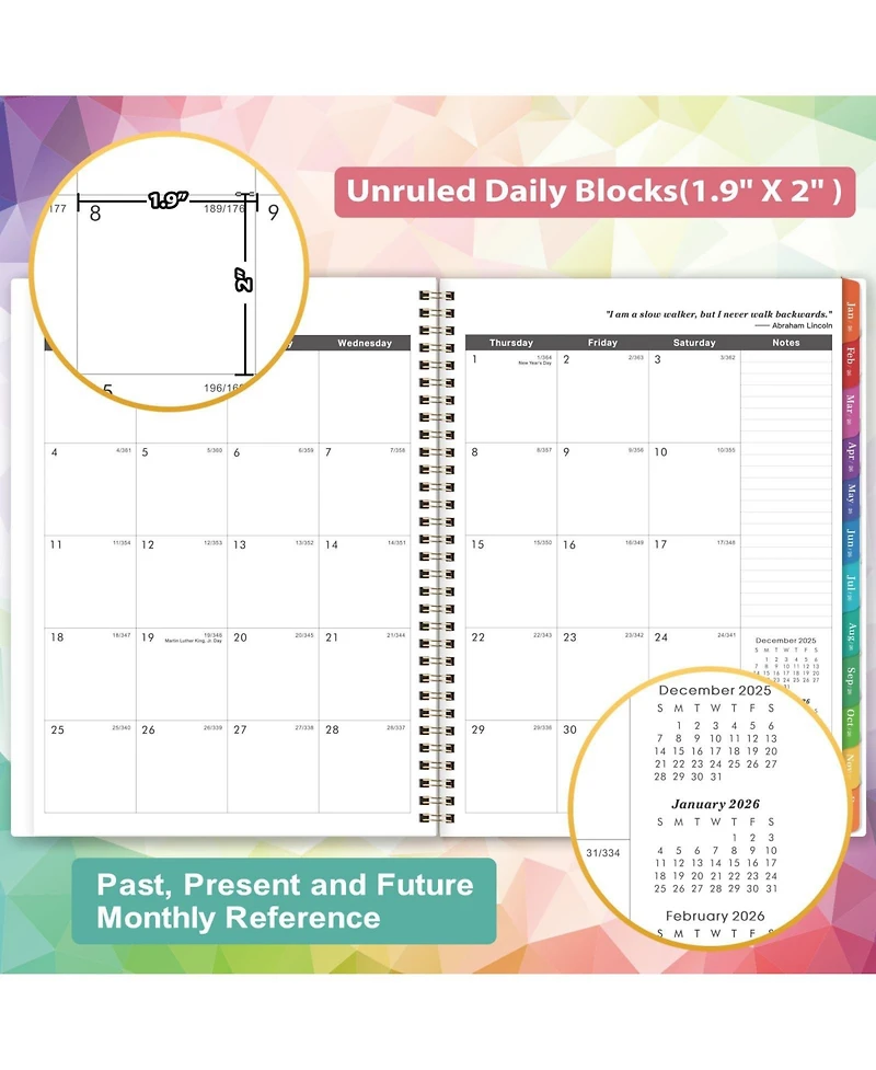Gnuadz 2026-2028 Monthly Planner 3-Year Calendar Tabs Pocket