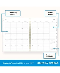 Gnuadz Gemma Academic Planner 2026-2027 Weekly Monthly Wirebound