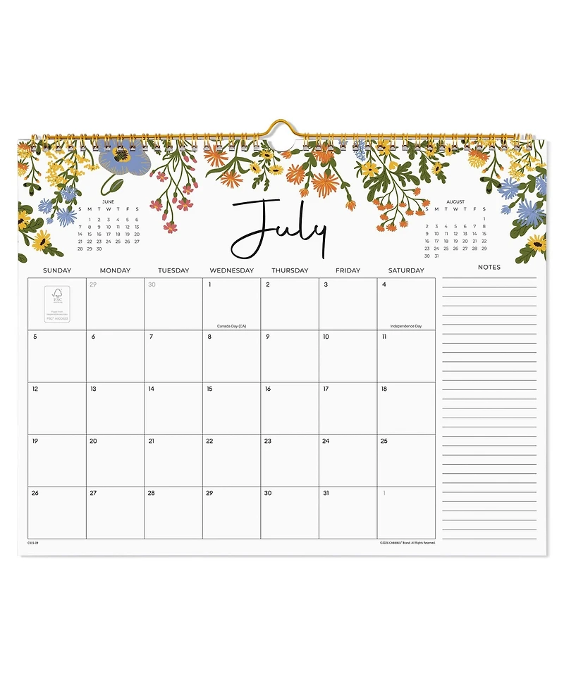 Gnuadz 2026 Wall Calendar 18 Months Floral Twin-wire Binding