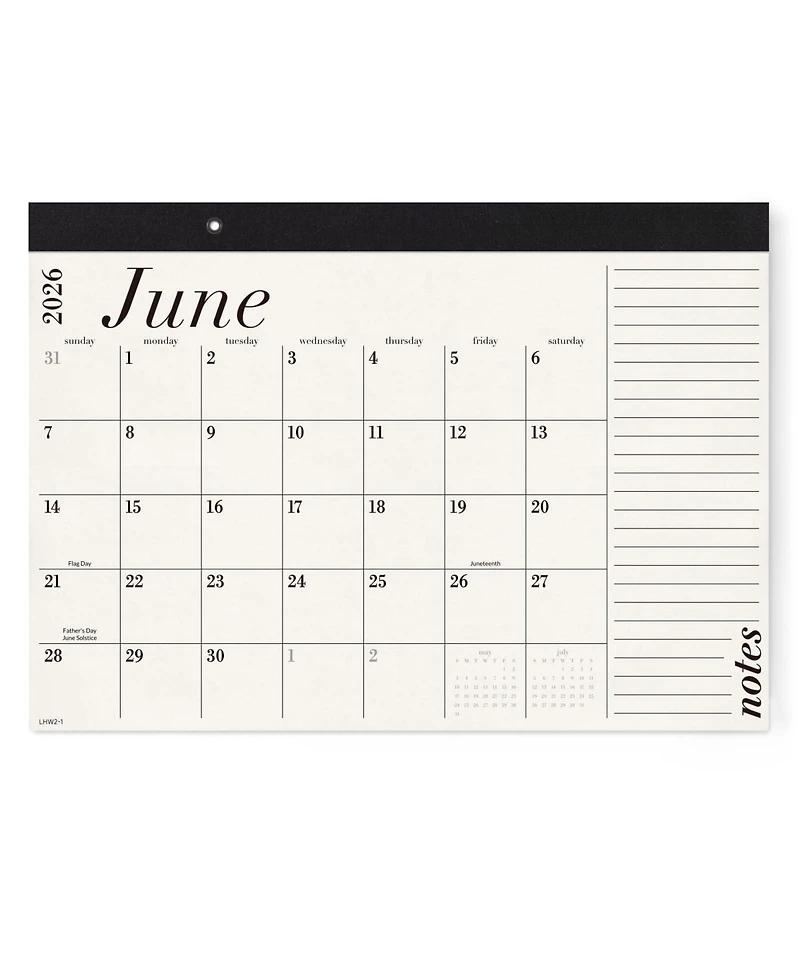 Gnuadz Desk Calendar 2026-2027 Blotter Large Day Block Minimalist