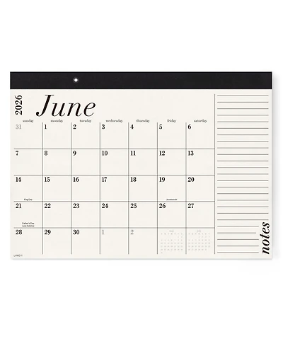 Gnuadz Desk Calendar 2026-2027 Blotter Large Day Block Minimalist