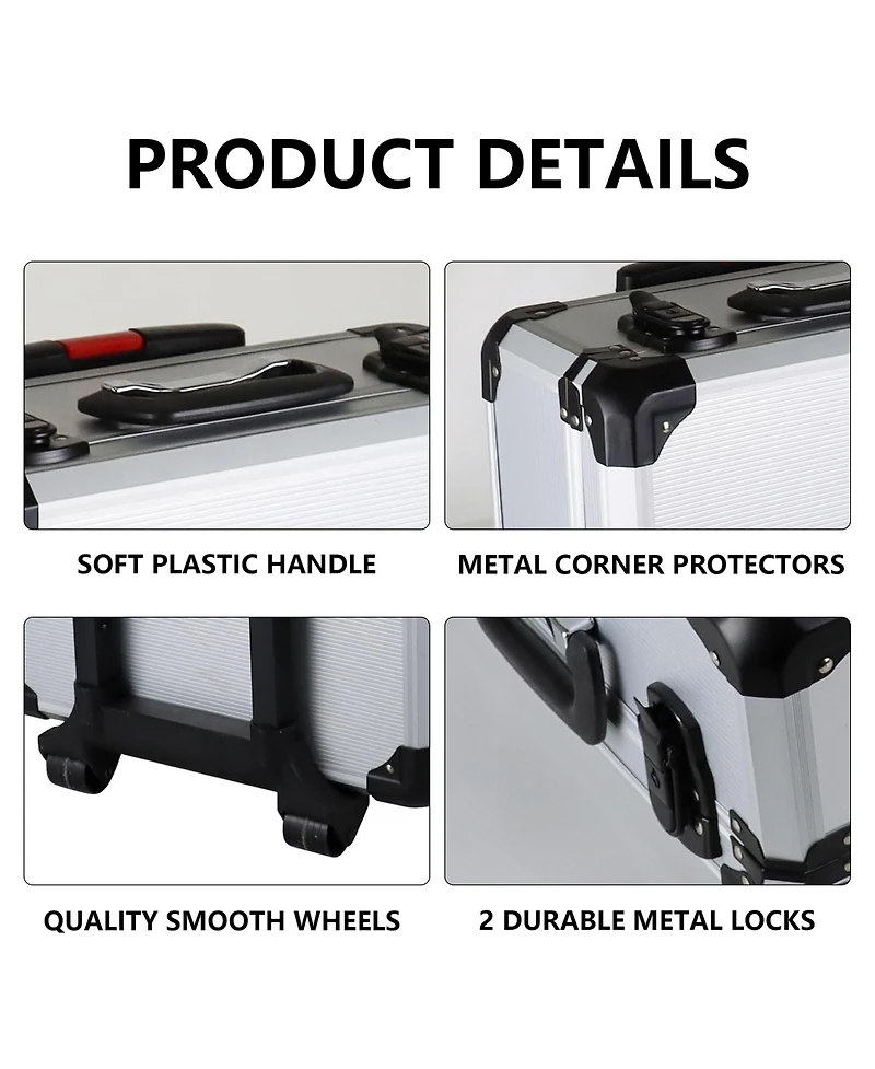 Sugift 399-Piece Rolling Tool Set, Home Repair Tools with 4 Drawers, Wheels, and Aluminum Case