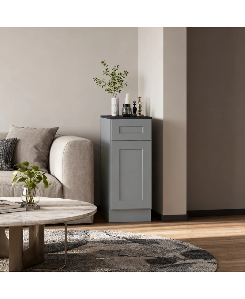 Streamdale Furniture 15 Inch Shaker Base Cabinet with Soft-Close Door and Drawer