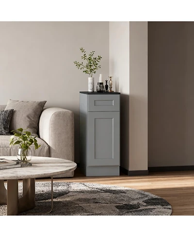 Streamdale Furniture 15 Inch Shaker Base Cabinet with Soft-Close Door and Drawer