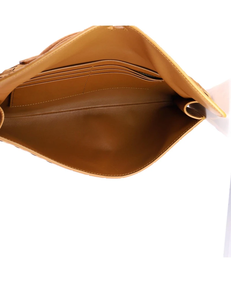 Pre-Owned Bottega Veneta Long Andiamo Top Handle Clutch Intrecciato Suede