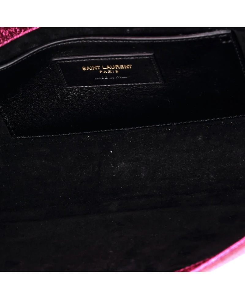 Pre-Owned Saint Laurent Long Classic Monogram Clutch Metallic Calfskin