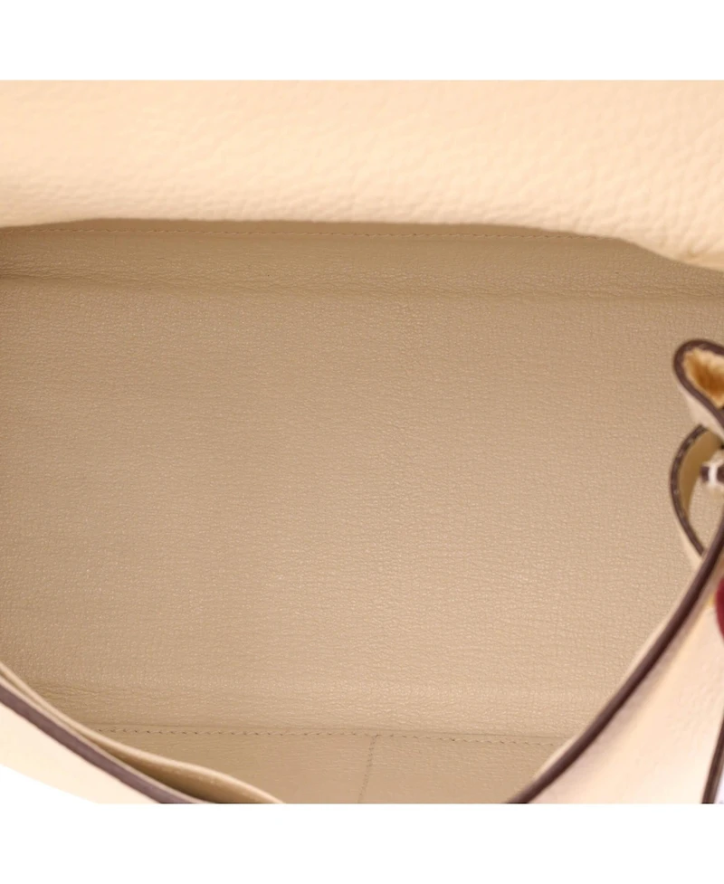 Pre-Owned HERMES Kelly 28 Handbag Light Clemence with Palladium Hardware