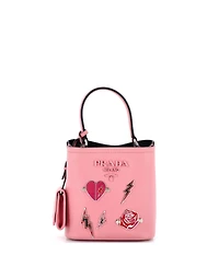 Pre-Owned Prada Small Panier Bucket Bag Embellished Saffiano Leather