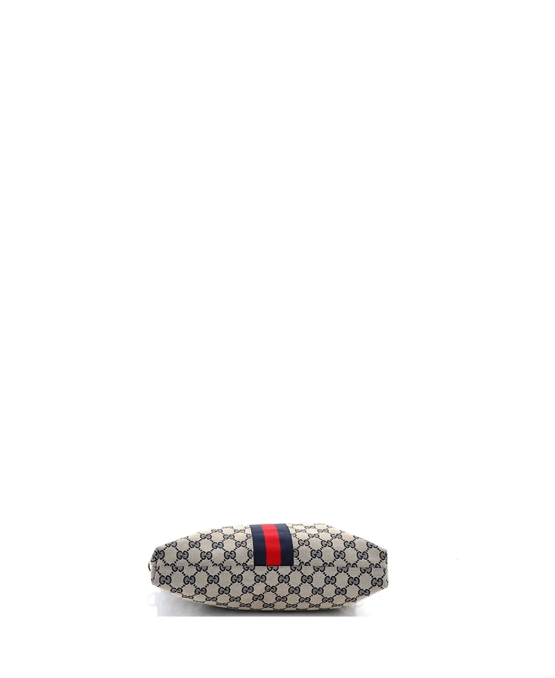 Pre-Owned Gucci Small Front Pocket Web Messenger Gg Canvas