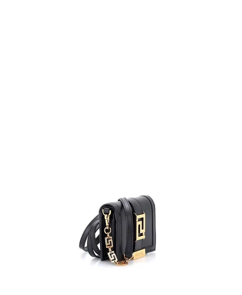 Pre-Owned Versace Mini Greca Goddess Wallet on Chain Leather