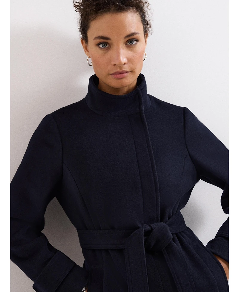 Phase Eight Women's Belted Funnel Collar Coat