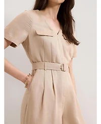 Phase Eight Women's Daniela V-Neck Short Sleeve Jumpsuit