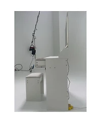 Streamdale Furniture 31" x 20" Led Vanity Table with Mirror, Stool, and Adjustable Lighting