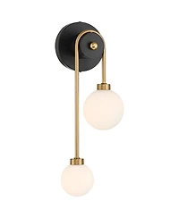 Possini Euro Design Possini Euro Adelia 16" High and Brass 2-Light Wall Sconce