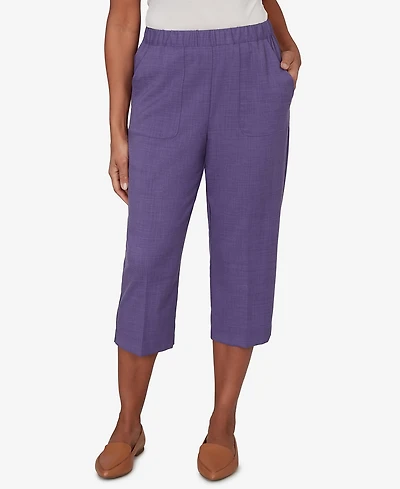 Alfred Dunner Women's Grand Bazaar Textured Pull-On Capri Pants