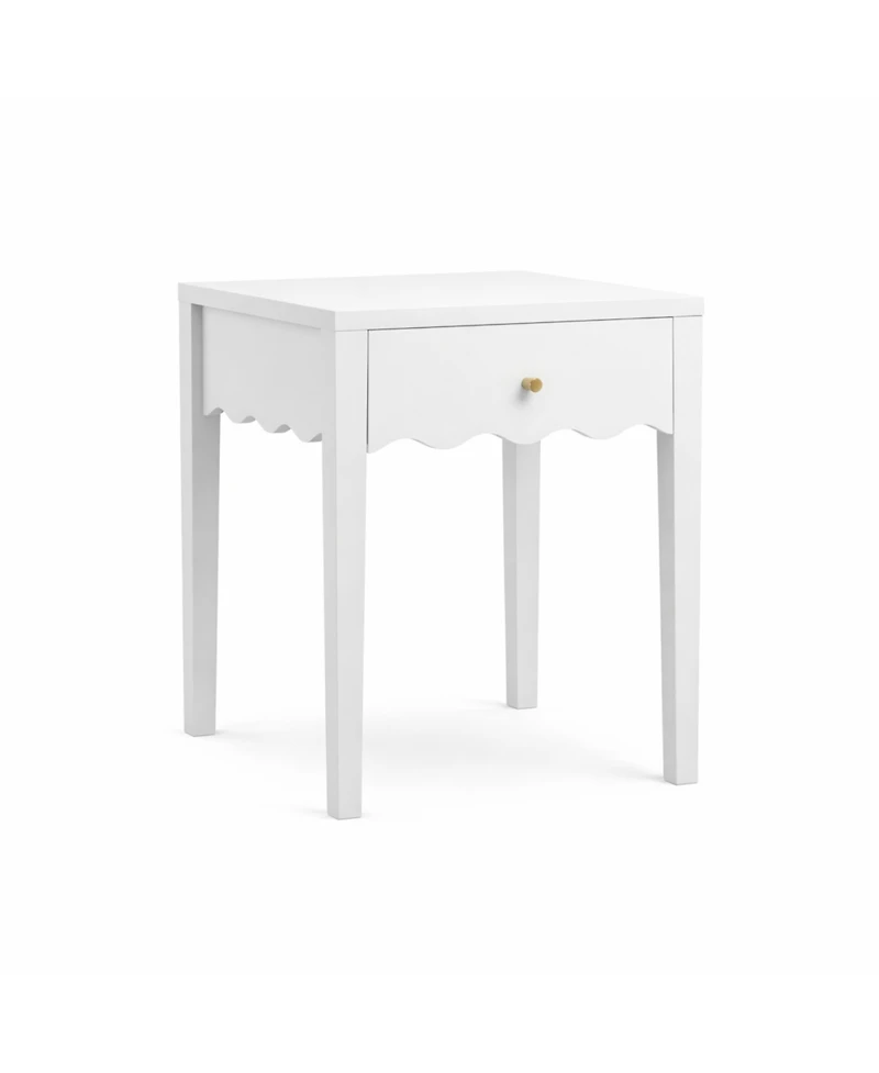 Streamdale Furniture Modern Nightstand with Drawer and Wavy Apron Design