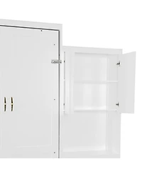 Streamdale Furniture Queen Size Murphy Bed with Desk, Vanity and Cabinets