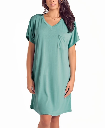 iCollection Plus Soft Breathable Night Shirt with Side Pockets