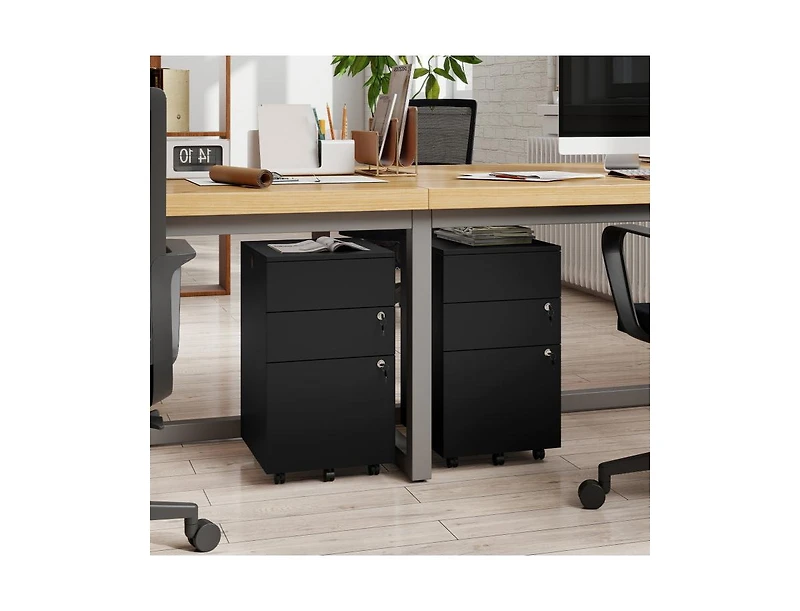 Slickblue Locking 3 Drawer File Cabinet Pedestal for Office Desk