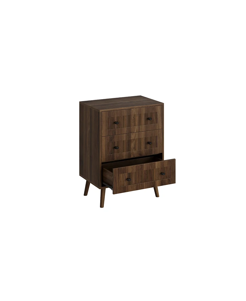 Streamdale Furniture Modern 3-Drawer Wooden Storage Dresser