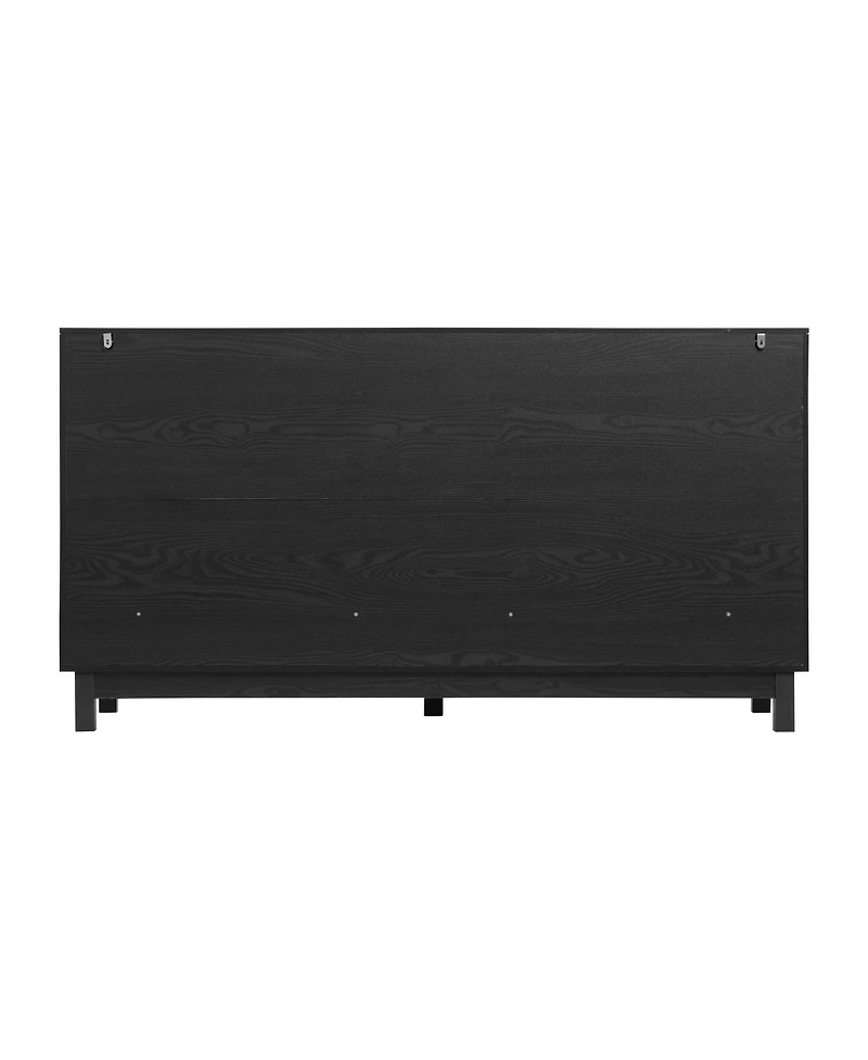 Streamdale Furniture 6-Drawer Fluted Dresser with Solid Wood Legs