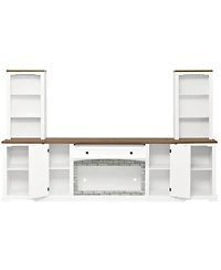 Streamdale Furniture 3-Piece Farmhouse Tv Stand Set with Curved Cabinets for TVs Up to 70