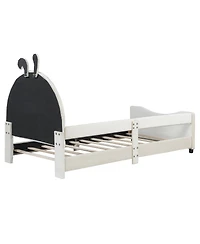 Streamdale Furniture Twin Size Upholstered Daybed with Rabbit Ear Shaped Headboard