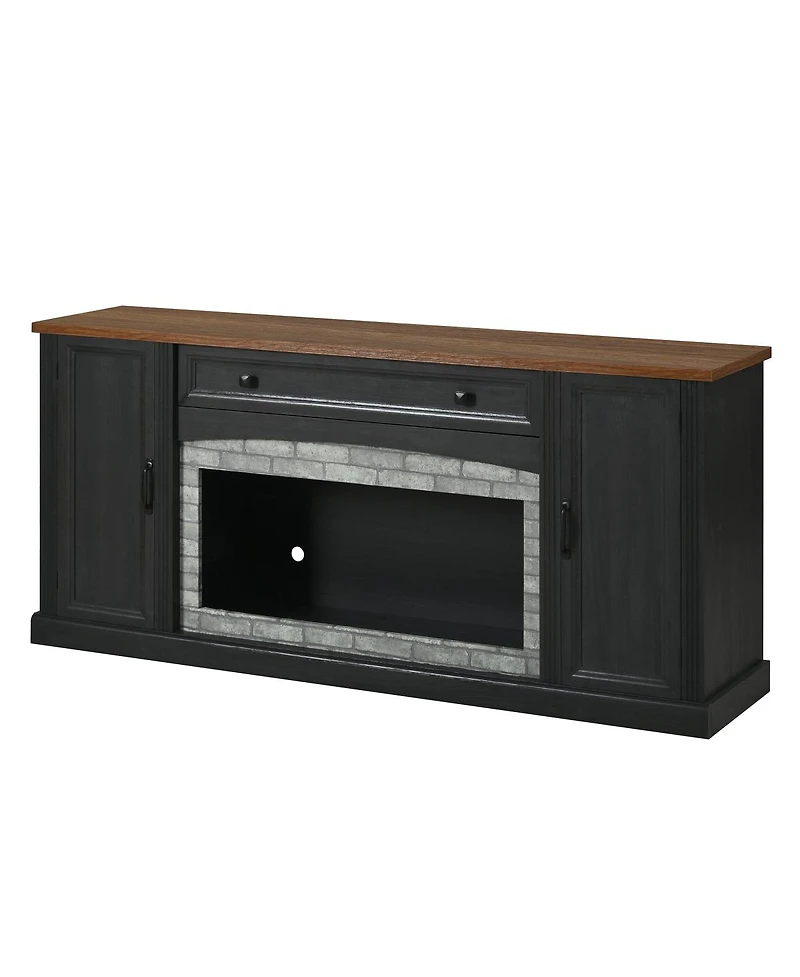 Streamdale Furniture Farmhouse Electric Fireplace Tv Stand for TVs up to 70", Walnut