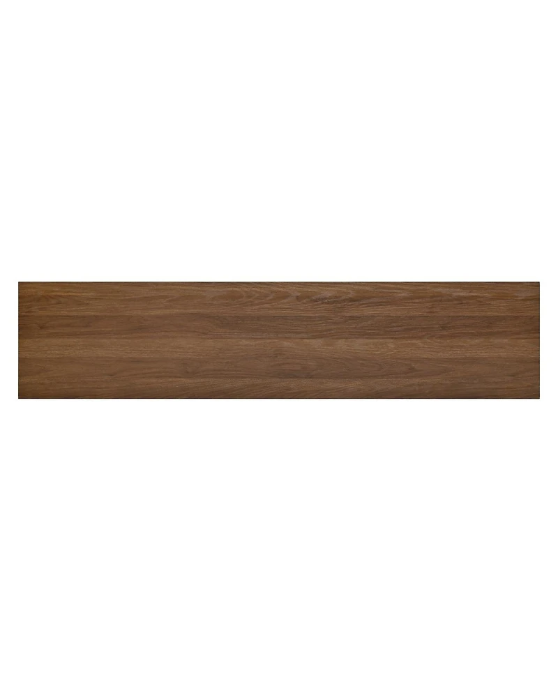 Streamdale Furniture Elegant Walnut and Gray Brick Tv Stand for TVs Up to 70" with Storage