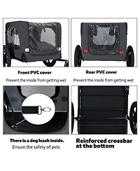 Streamdale Furniture Heavy Duty Collapsible Pet Bike Trailer with 16-Inch All-Terrain Wheels