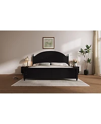 Streamdale Furniture King size Wooden Bed Frame with Arched Headboard and Classic Design