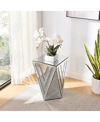 Streamdale Furniture Inverted Triangular Crystal Diamond Inlaid Square Side Table