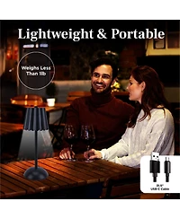 Bell + Howell Rechargeable Scalloped Design Portable Led Light with 3 Dimmable Modes Table Lamp