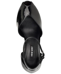 Nine West Women's Keela Peep Toe High Block Heel Dress Sandals